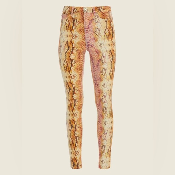 Marciano by Guess Snakeskin Yellow Skinny pants Sz 25 nwt $200 - Picture 2 of 8